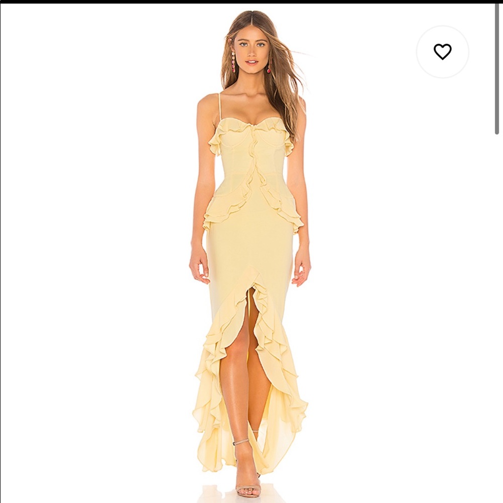 Revolve Lovers and Friends Melissa Gown Yellow S